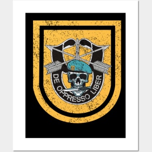 Proud US Army 1st Special Forces Group Skull De Oppresso Liber SFG - Gift for Veterans Day 4th of July or Patriotic Memorial Day Posters and Art